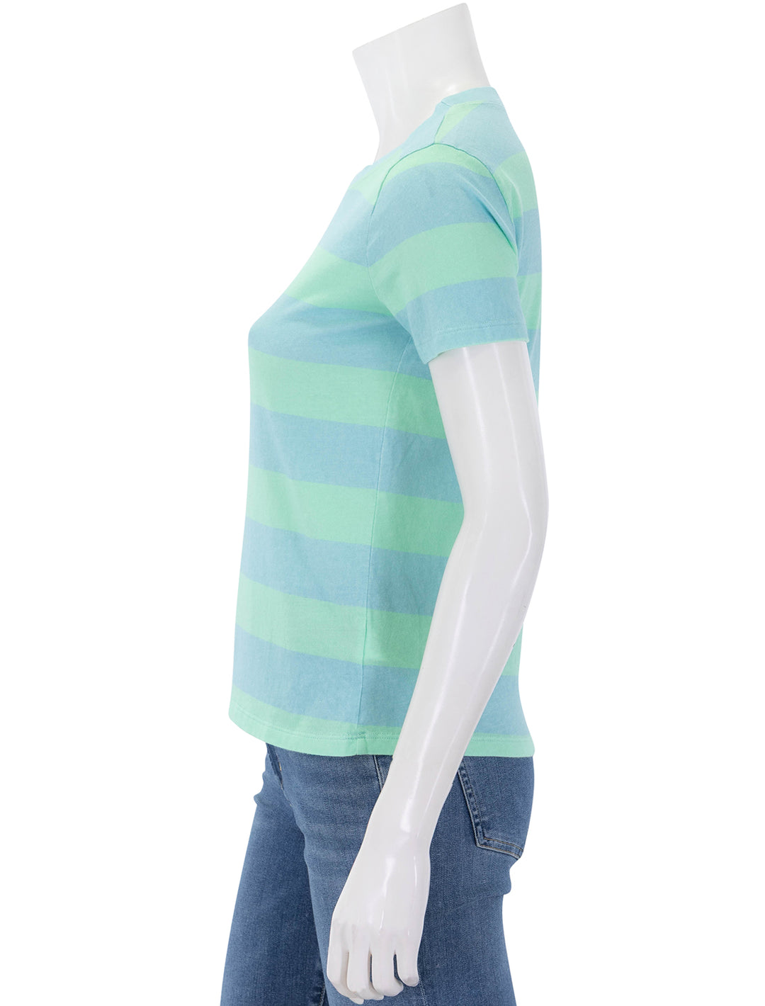 classic tee in mint and blue stripe