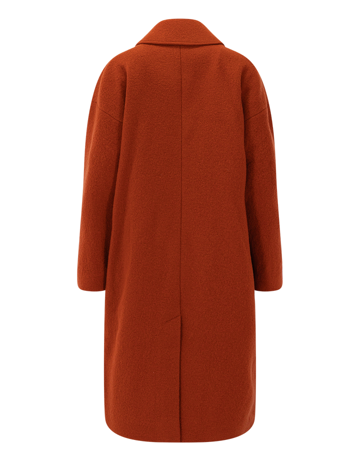 blyth double breasted coat in burnt orange