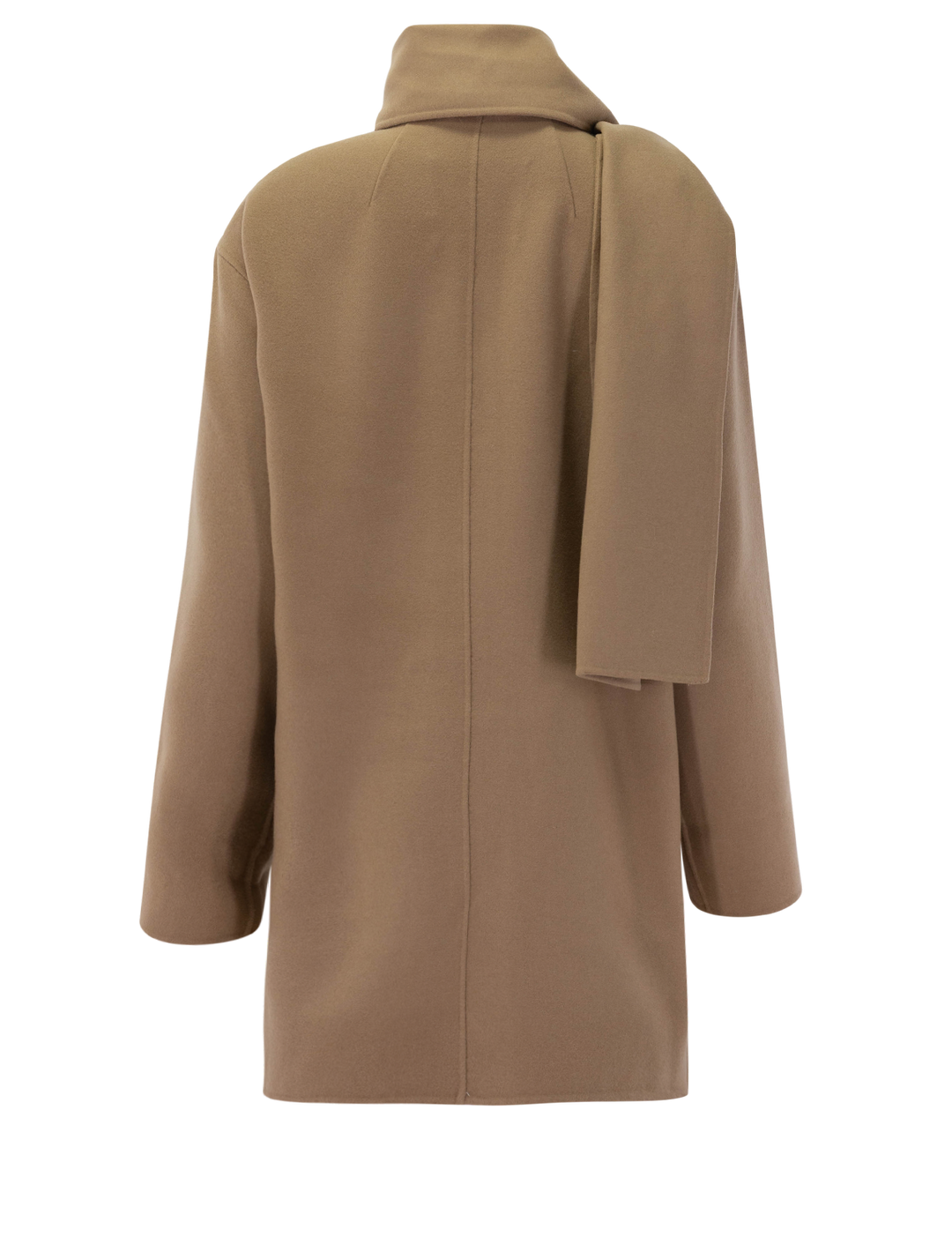 clementine double face wool scarf coat in camel