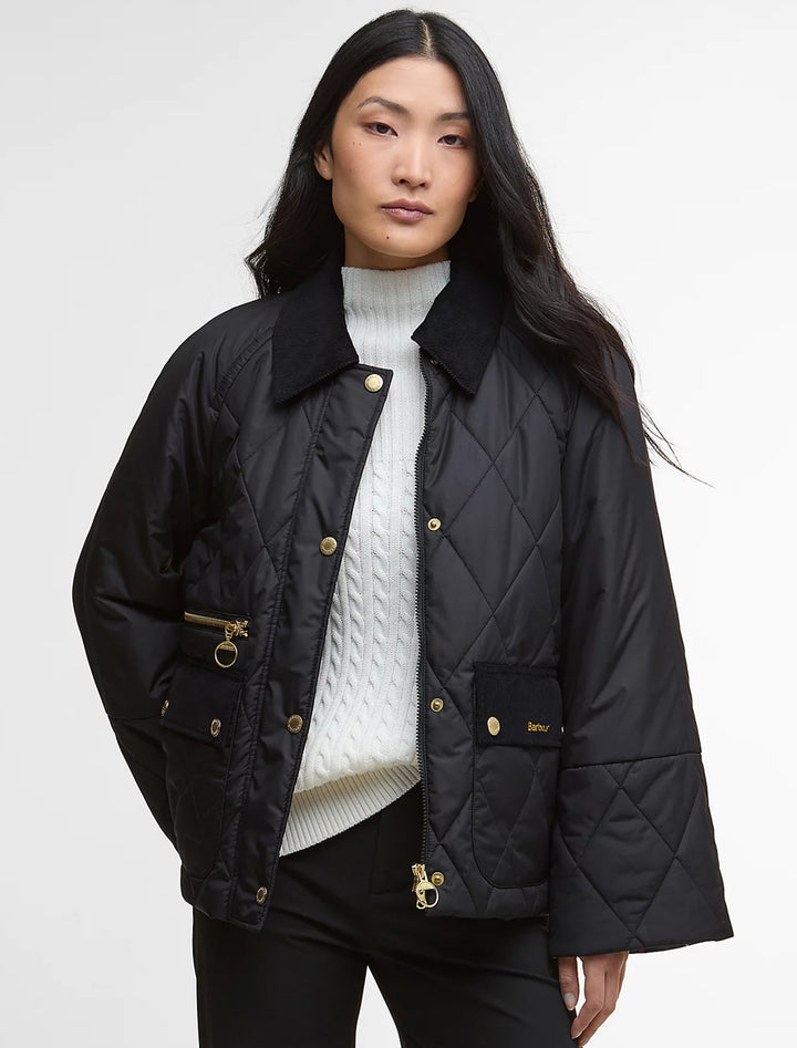martha quilted jacket in black