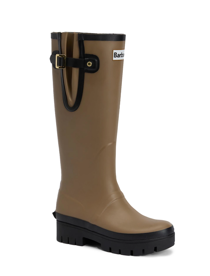 leighton tall welly in military brown and black