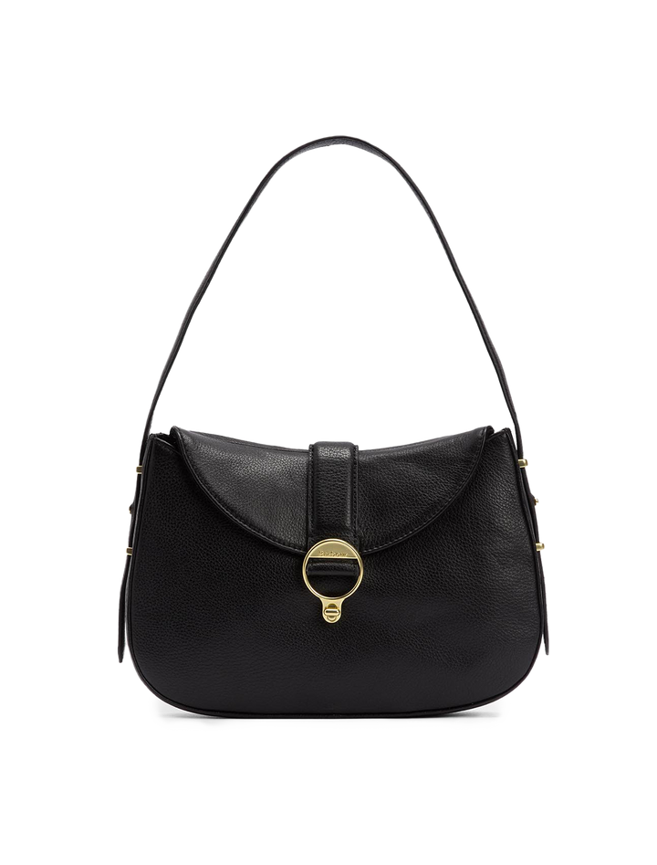 alder leather sling bag in black