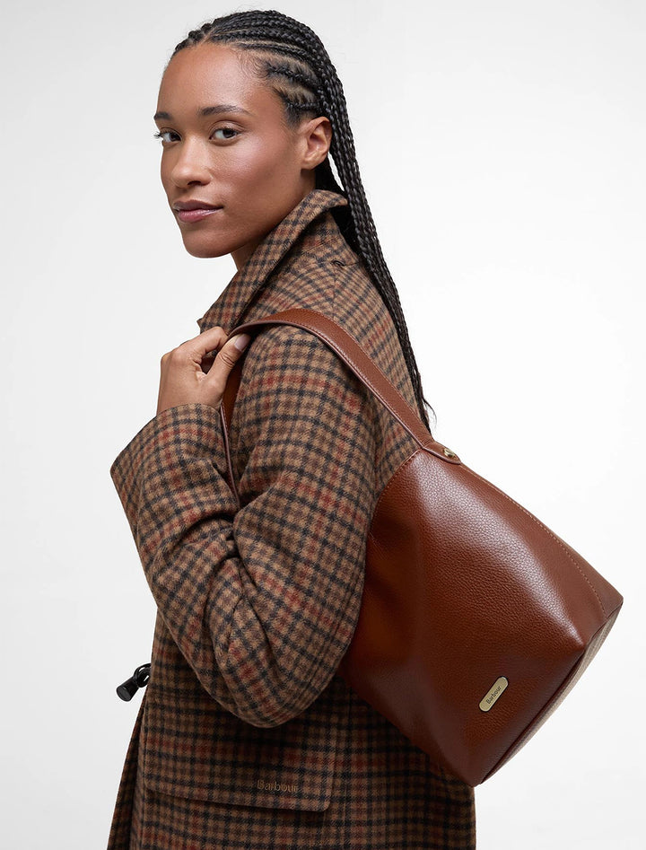 cedar leather bucket bag in brown