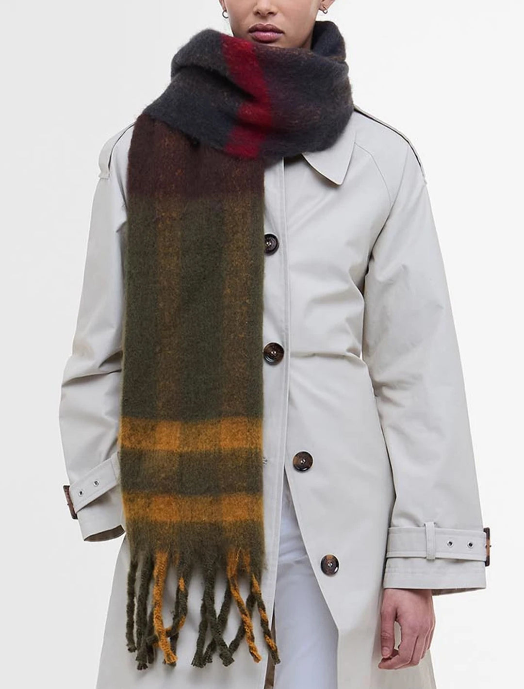 isla tartan boucle scarf in classic plaid