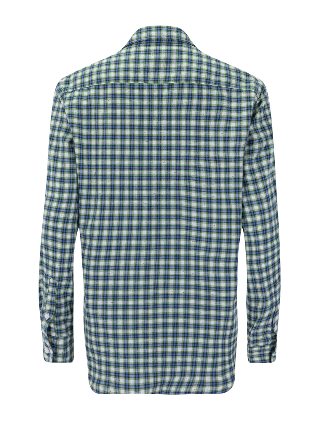 eileen in blue, green, navy and white plaid
