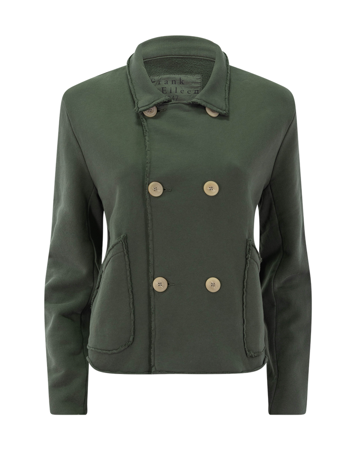 cropped sweatshirt peacoat in caper