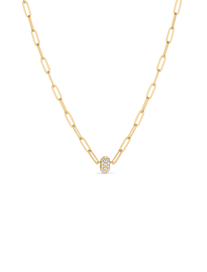 astra pave necklace in gold