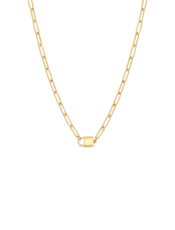 jessa lock necklace in gold