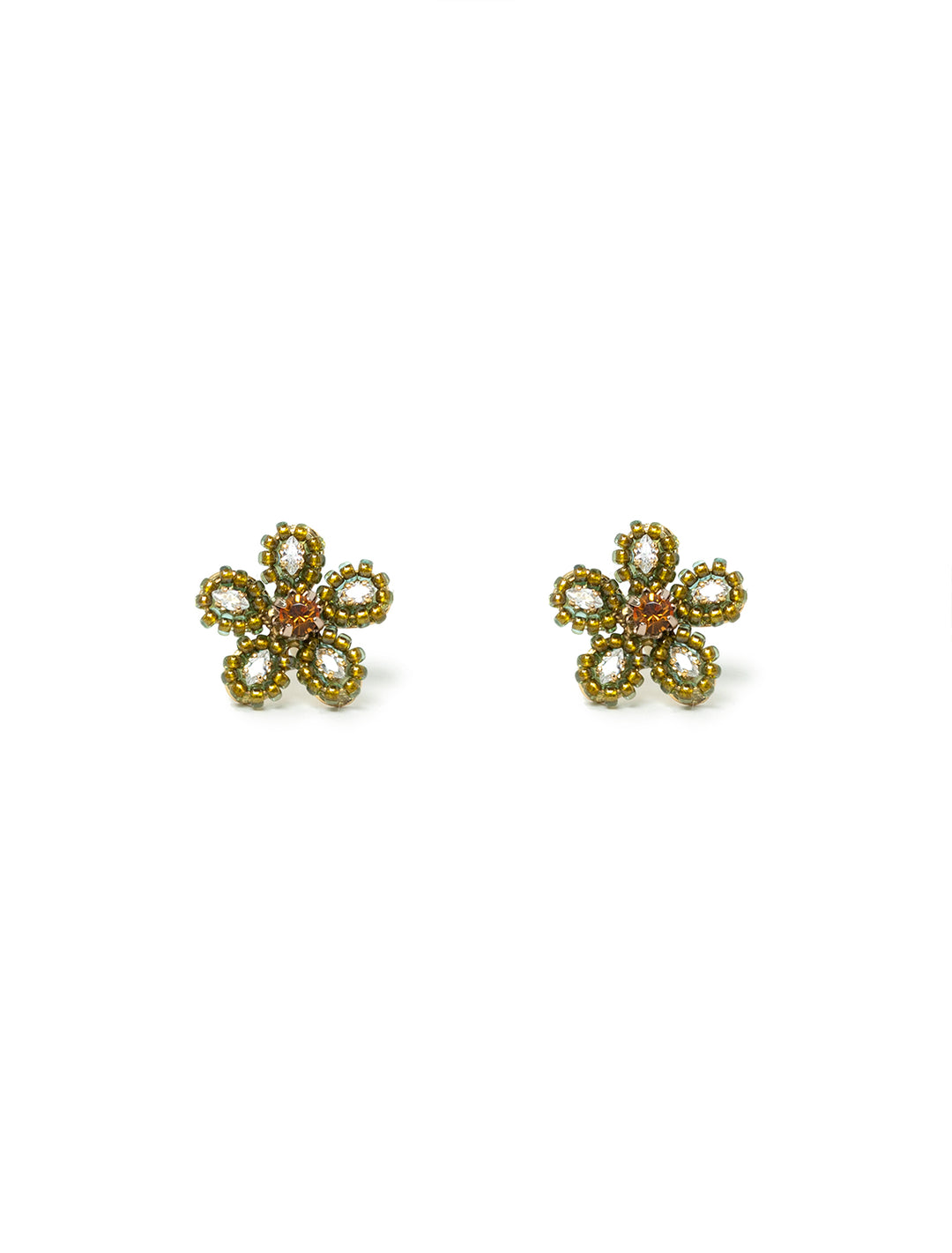 bejeweled flower earrings in moss (2)