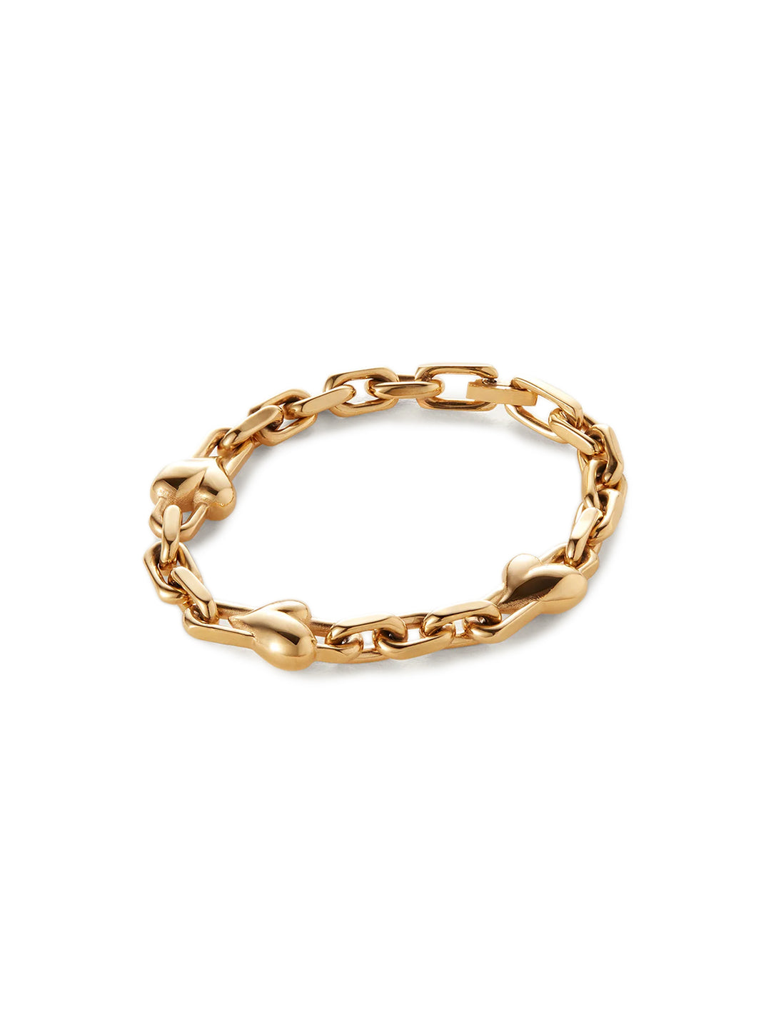 art heart chain bracelet in gold