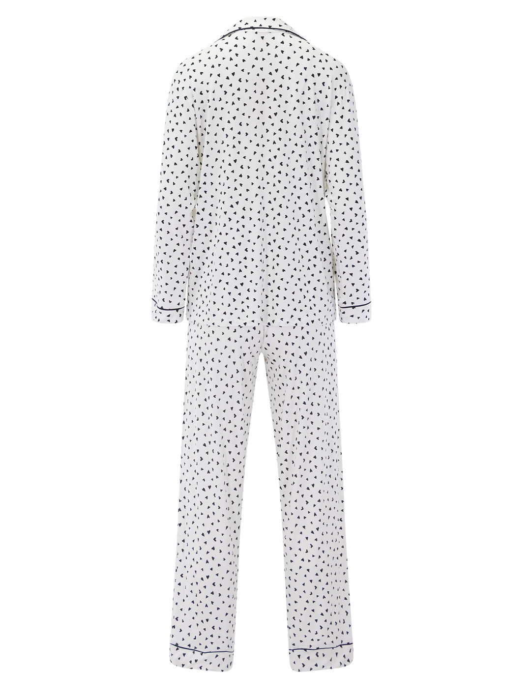 gisele long pj set in heart to heart black