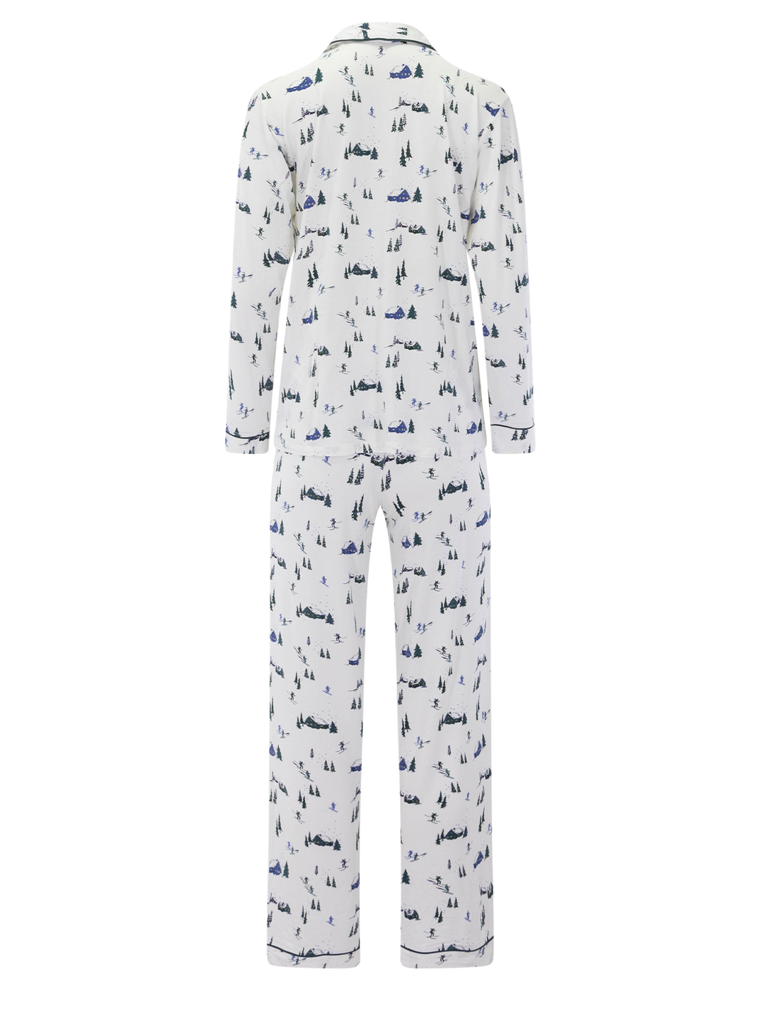 gisele long pj ribbon set in ski chalet