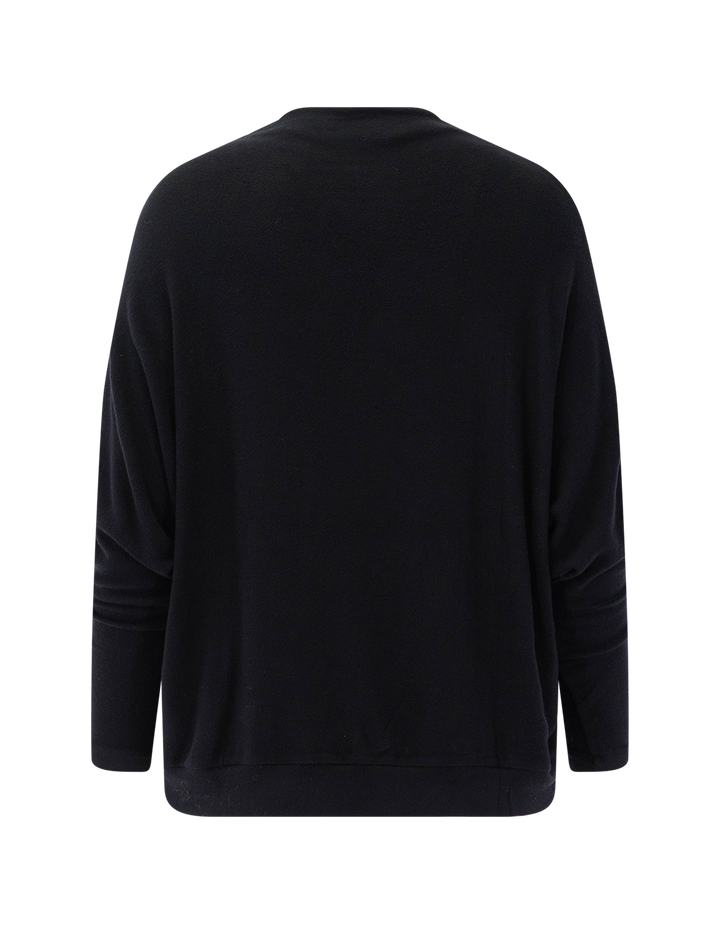 cozy time mock neck pullover in black