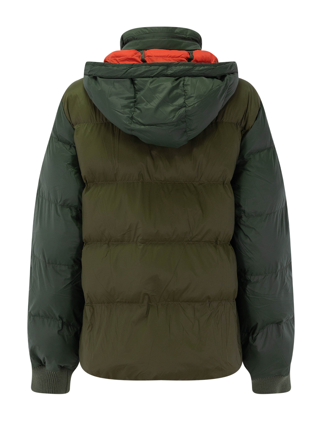 the down polar puffer in army colorblock