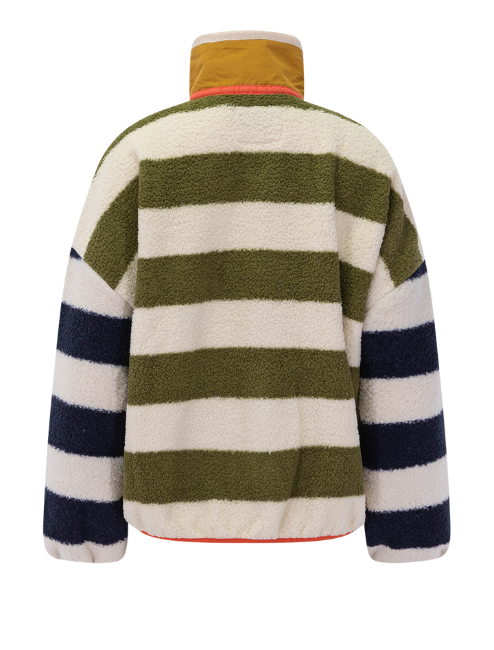 mixed heritage stripe full zip fleece