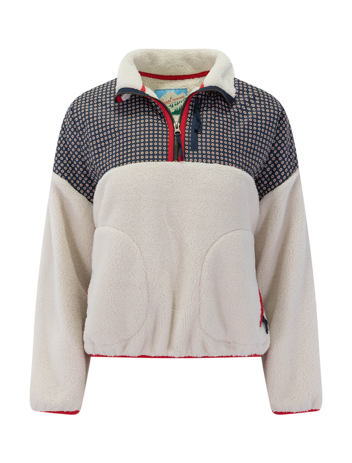 mini frosted daisy half zip fleece