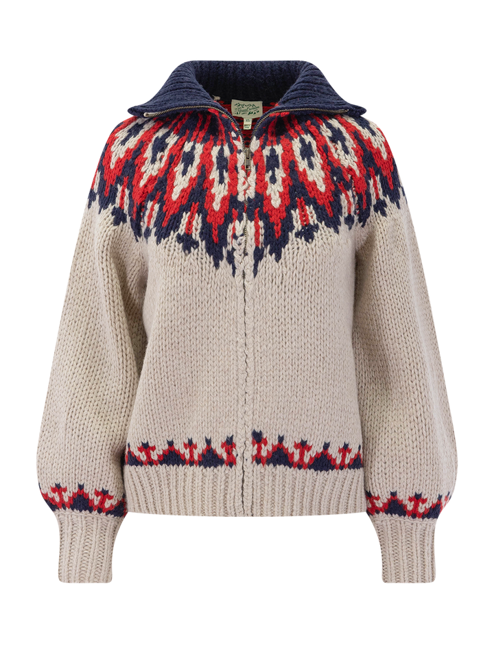 the nordic sweater in glacier fair isle