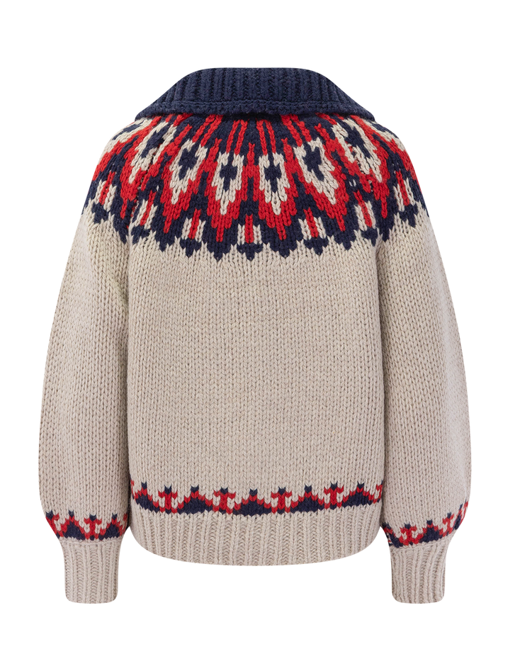 the nordic sweater in glacier fair isle