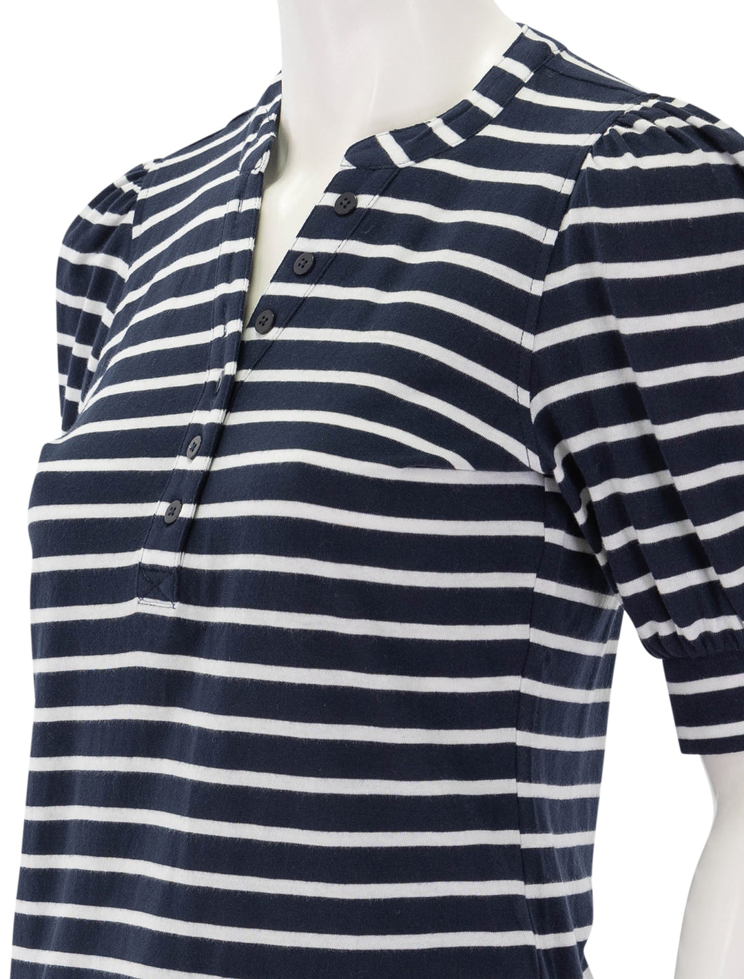 jewel top in navy and ivory stripe