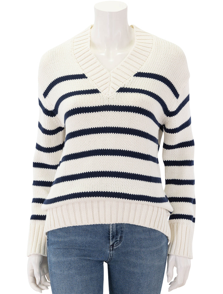 penny sweater in ivory and navy stripe