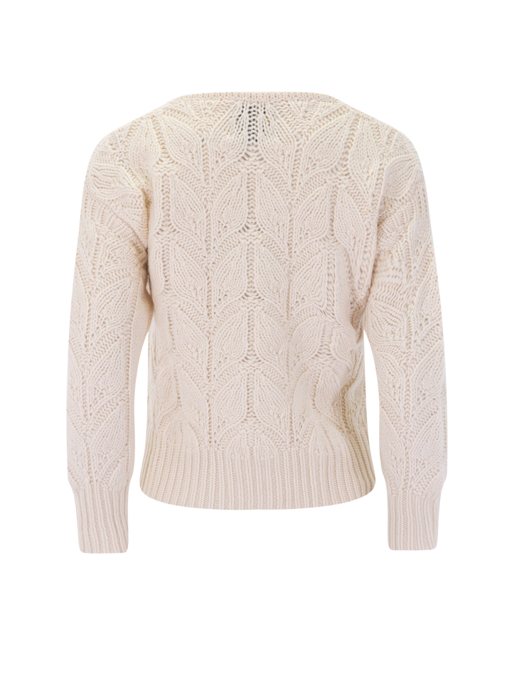 leaf crewneck sweater in wheat