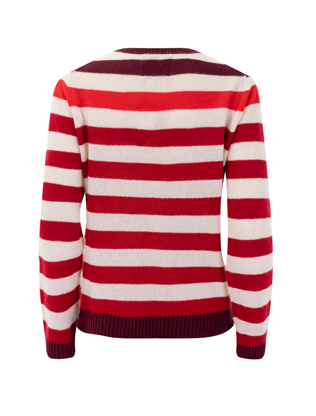 cashmere gradient stripe crewneck in red
