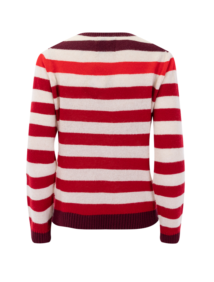 cashmere gradient stripe crewneck in red