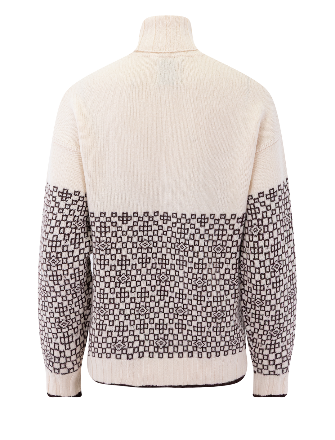 shadow roll collar sweater in wheat and hickory