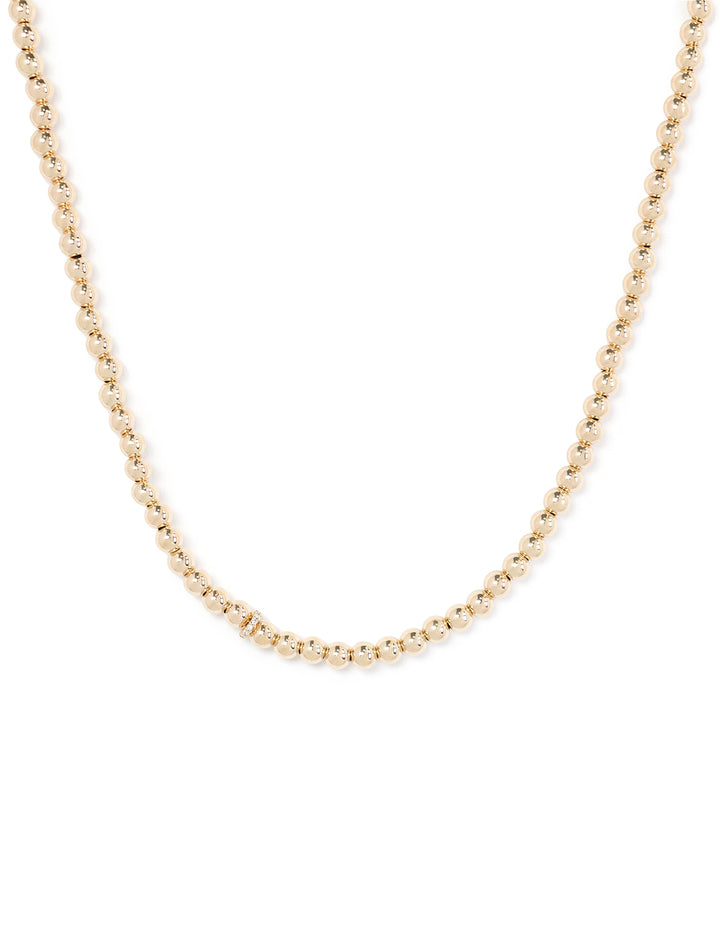 gold and diamond rondelle necklace