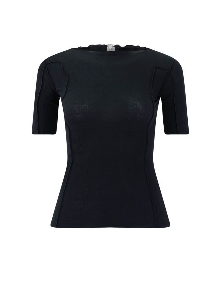 omato 3/4 sleeve tee in black