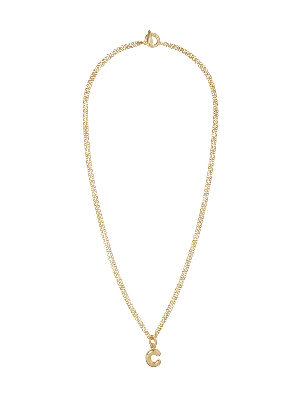 the puffy initial necklace