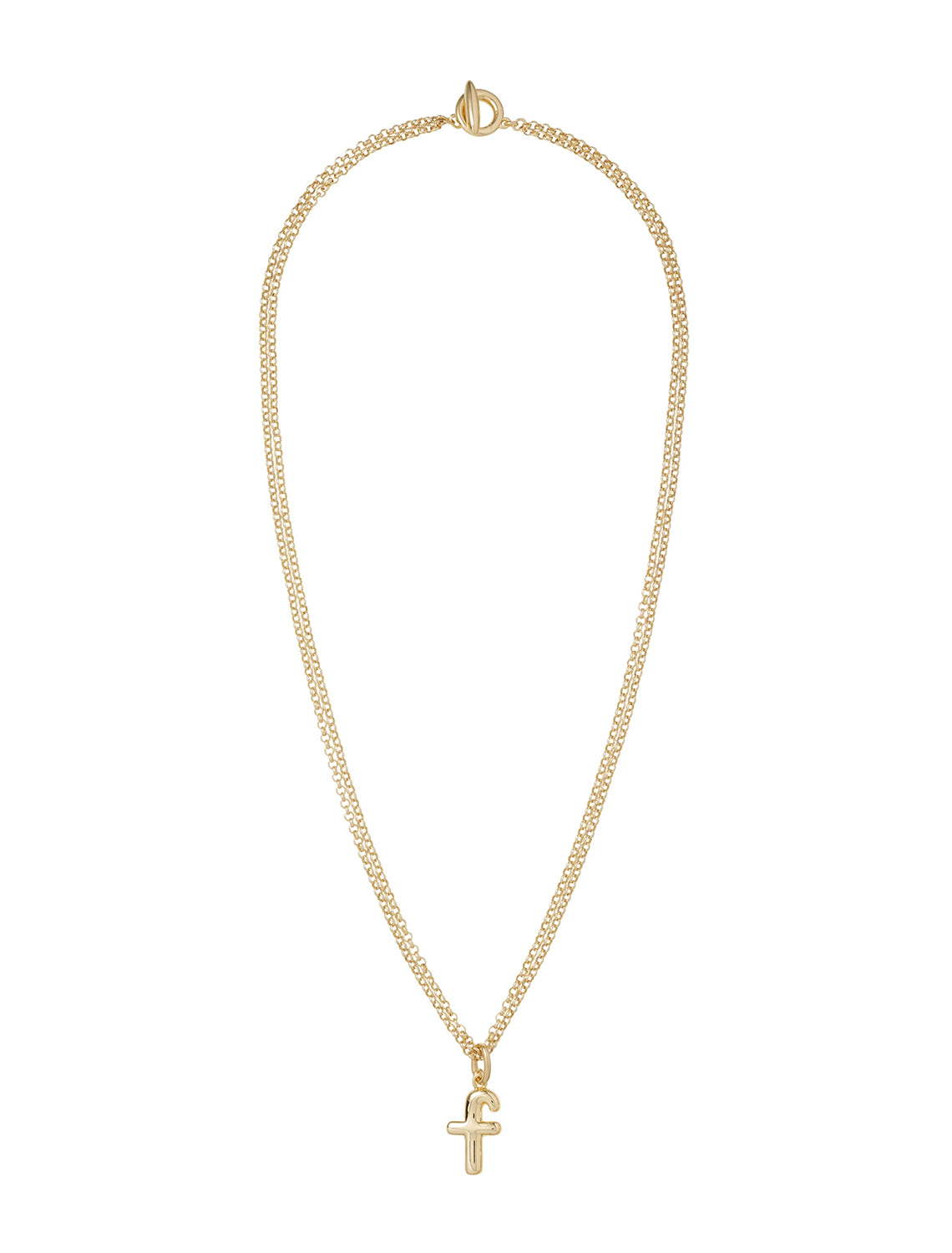 the puffy initial necklace | f