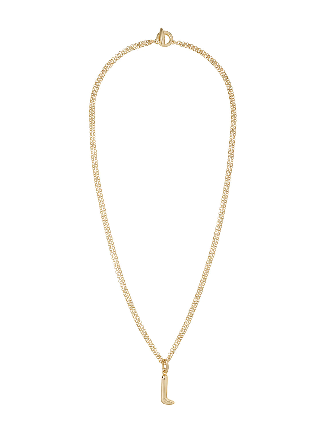 the puffy initial necklace | l