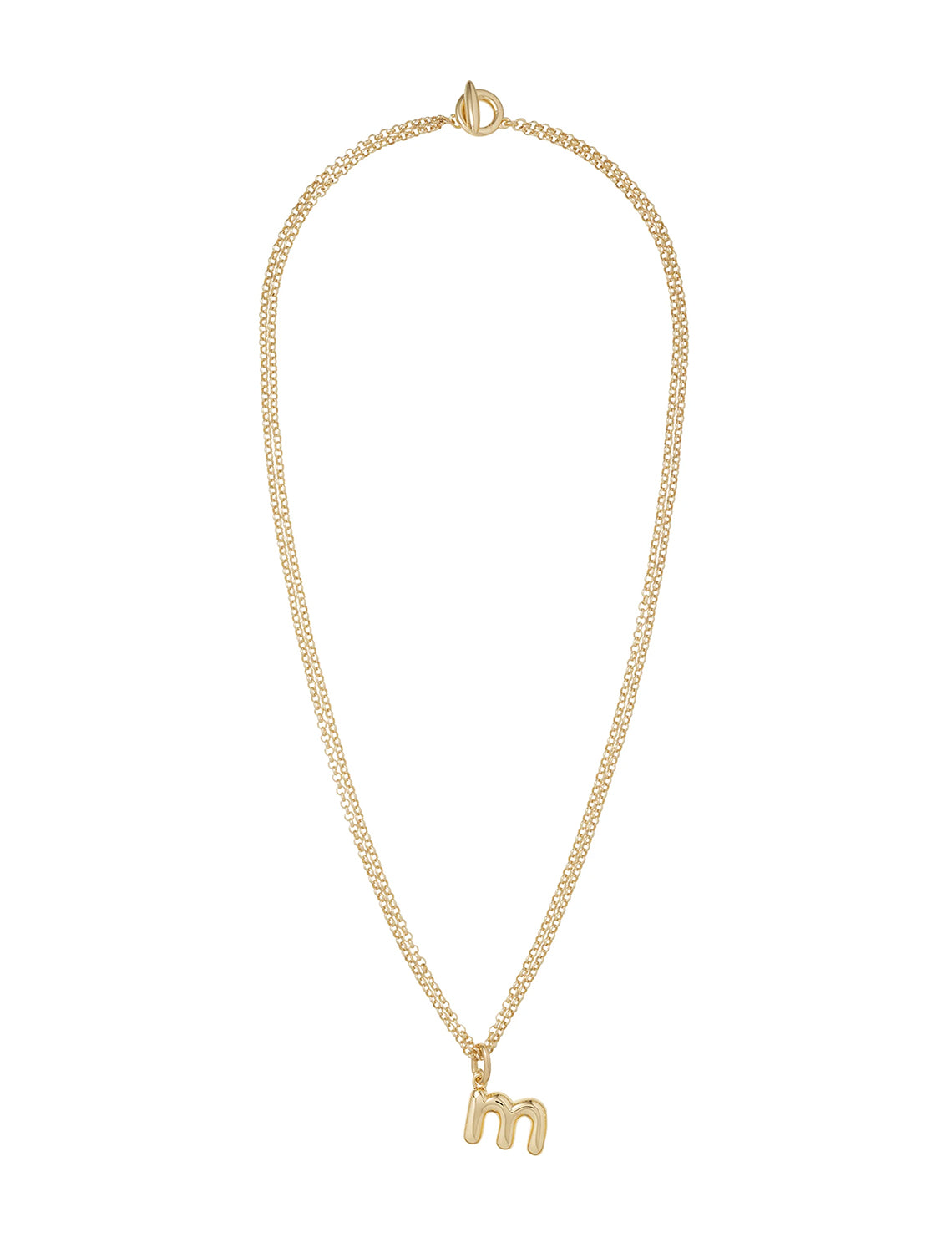 the puffy initial necklace