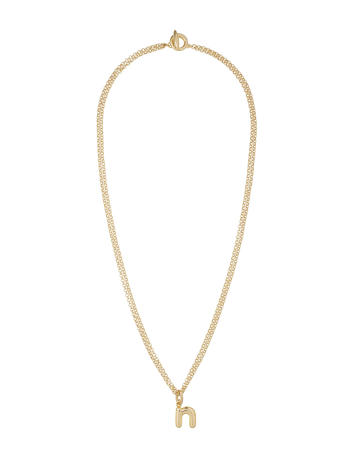 the puffy initial necklace | n