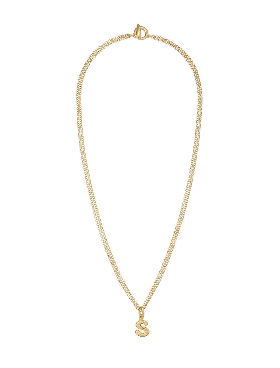 the puffy initial necklace | s