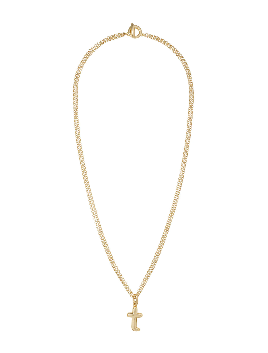 the puffy initial necklace