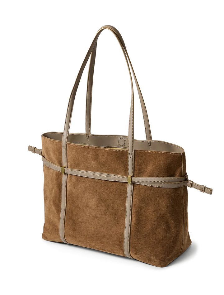suede lasso bag in bark