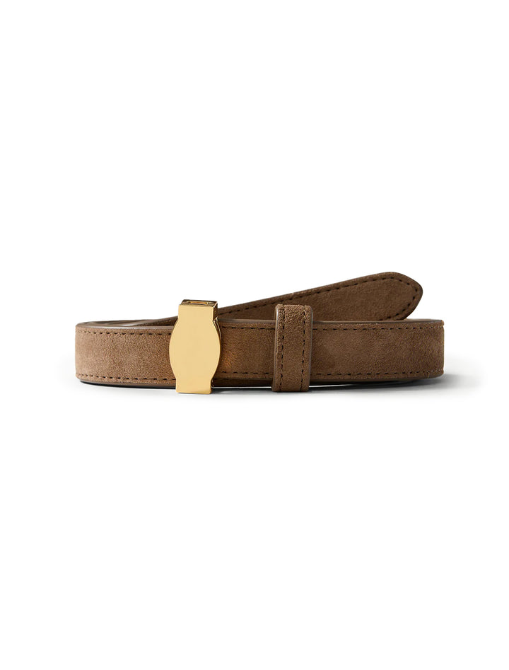 suede dash belt in bark
