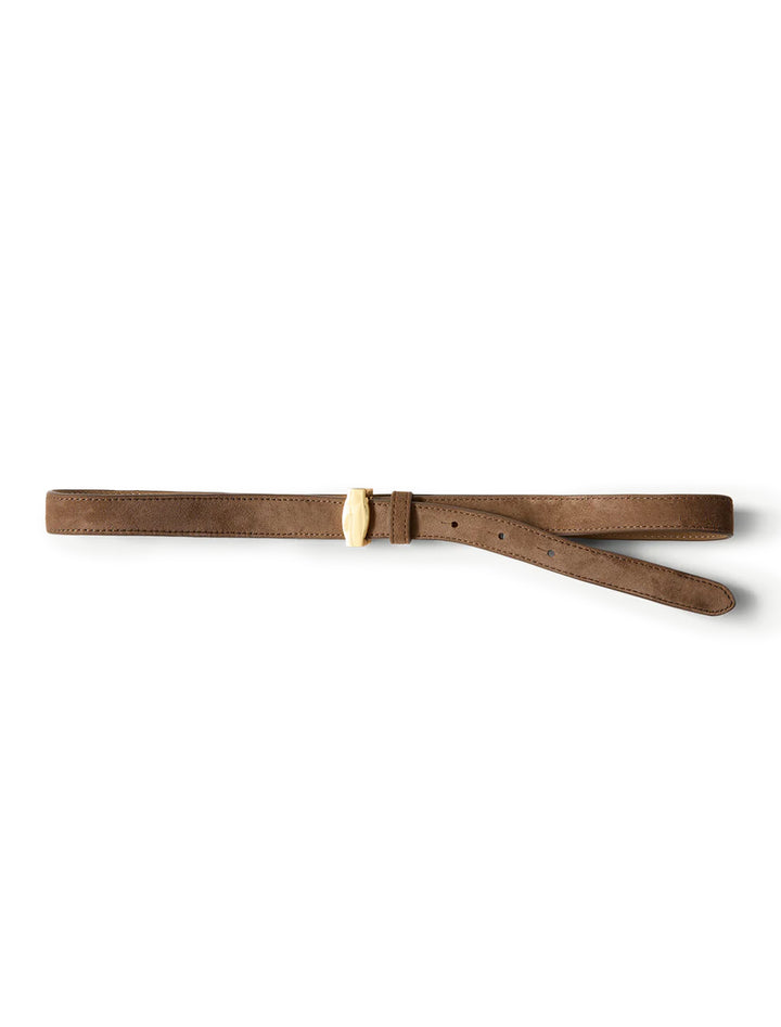 suede dash belt in bark