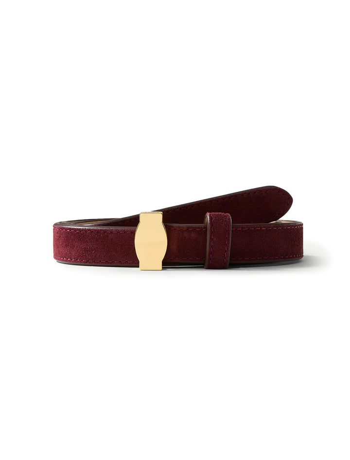 suede dash belt in raisin