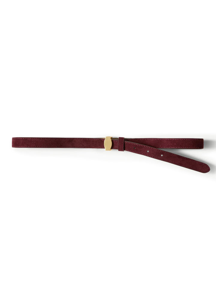 suede dash belt in raisin
