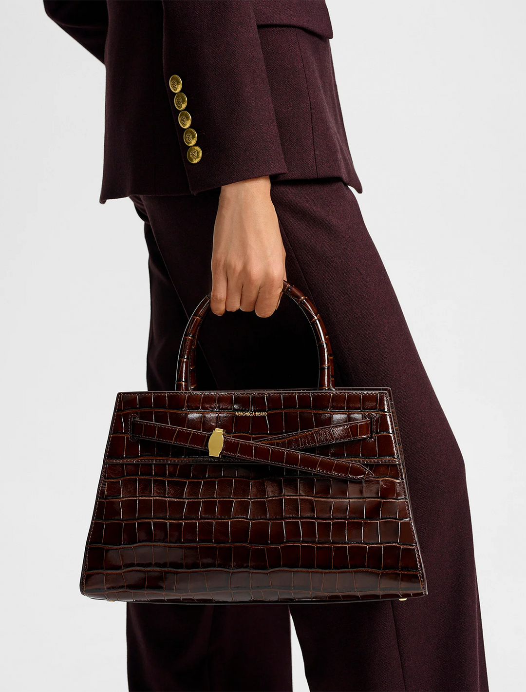 croc embossed vb dash back in chestnut