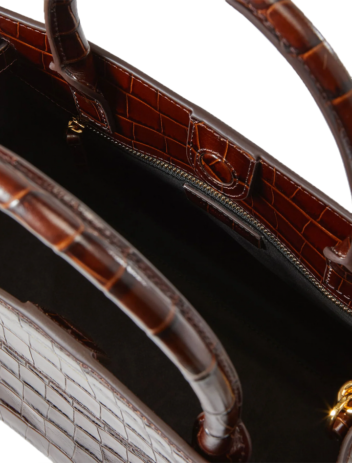 croc embossed vb dash back in chestnut