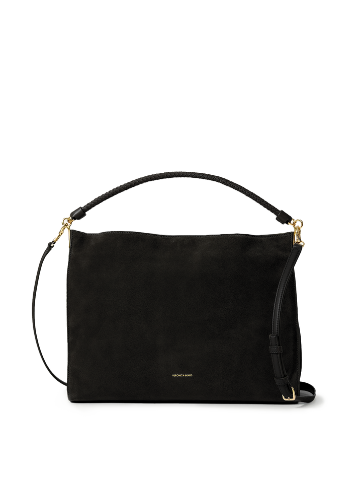 suede vida hobo in black