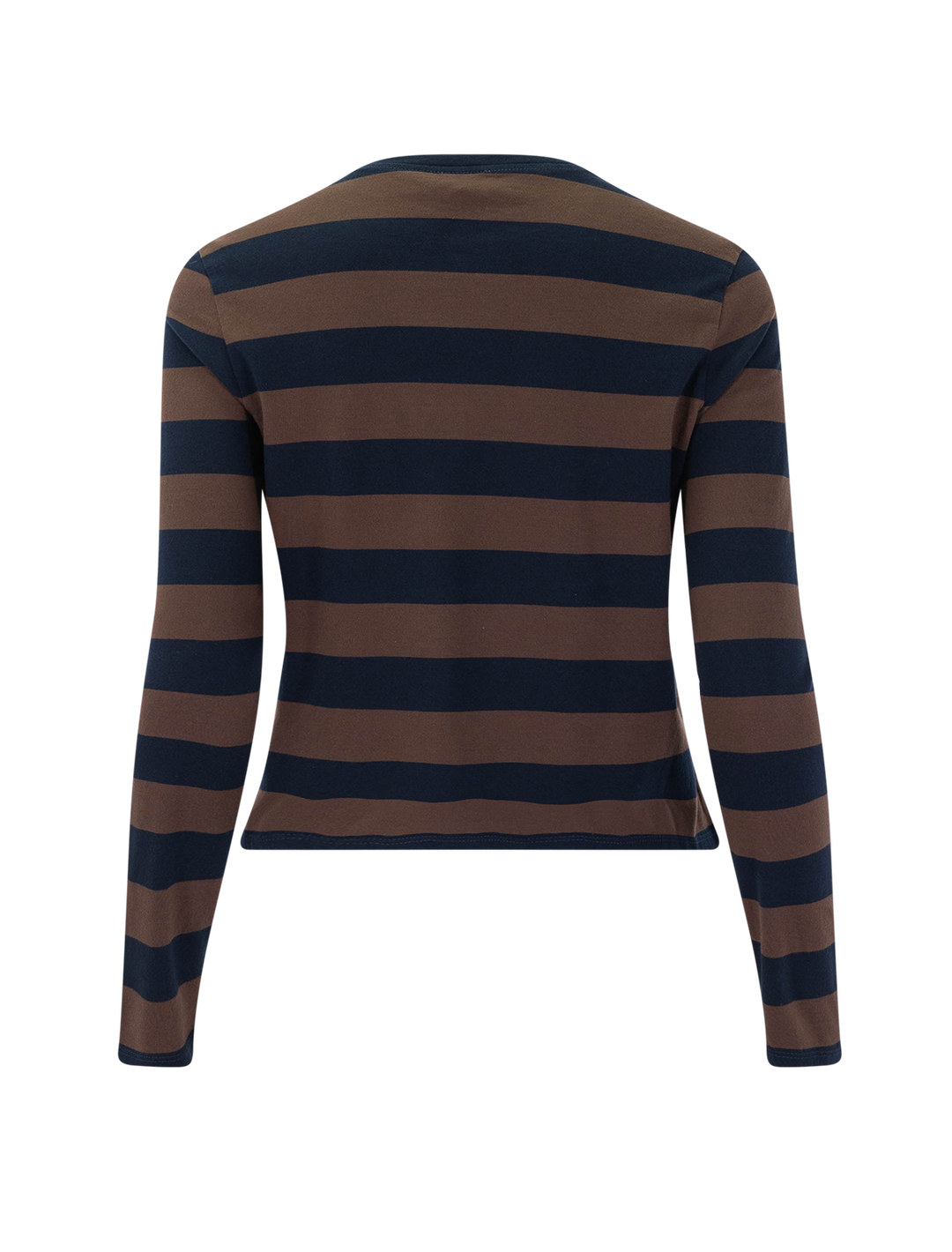 venice long sleeve tee in coffee and navy stripe