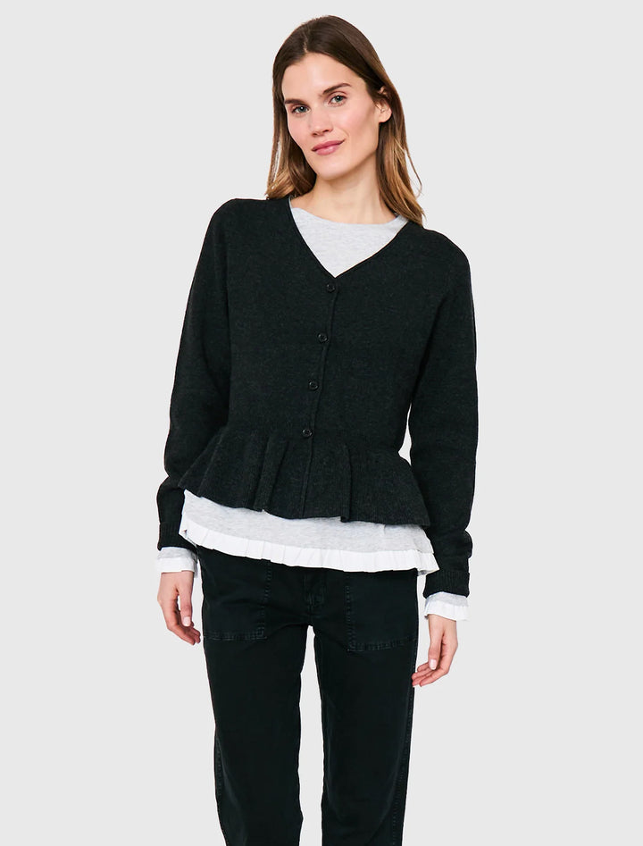 the bee cardigan in black