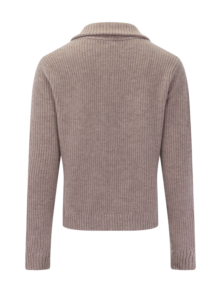 bruce zip cardigan in toast