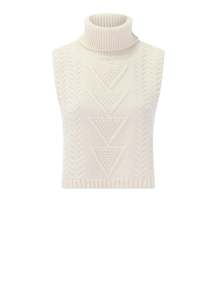 sarianne sleeveless sweater in off white
