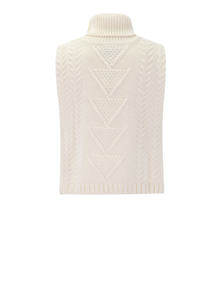 sarianne sleeveless sweater in off white